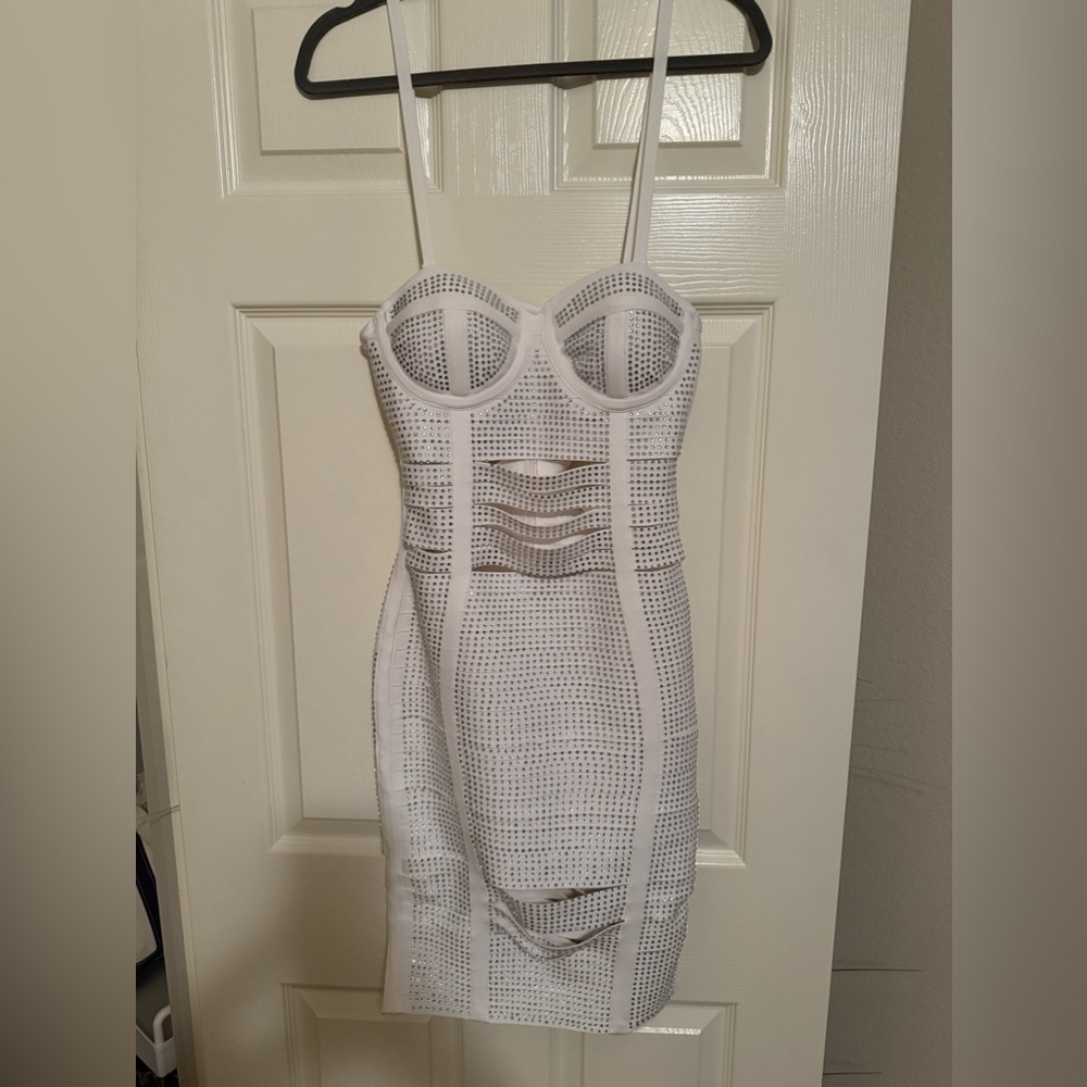 White Bella Barnett beaded dress